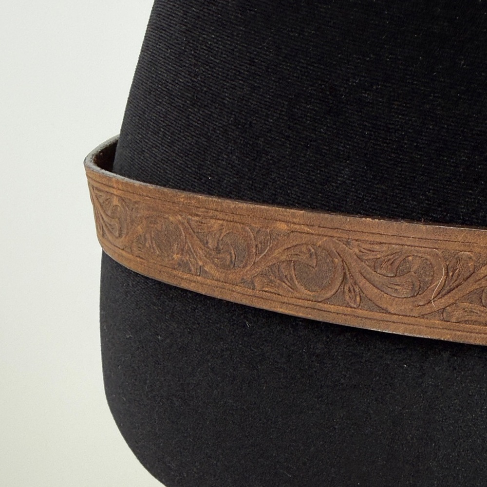 Justin Boots Top Grain Leather Dark Brown  Cowhide Belt 33” to 36” - Picture 8 of 9